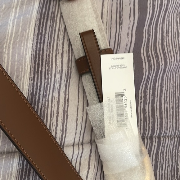 Signature Buckle Belt 25Mm Color Gold/Khaki Saddle Size Extra Large - Picture 2 of 4